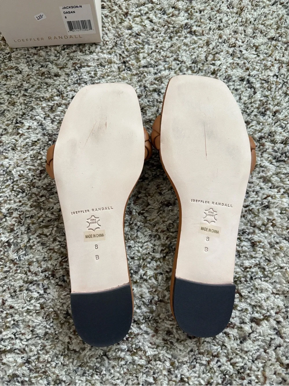 NEW Loeffler Randall Jackson Braided Leather Sandal Dark Sand Size 8